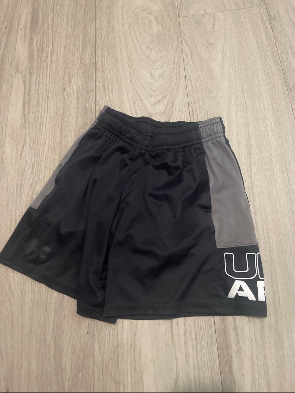 Under Armour Black and Gray Boys' Athletic Shorts